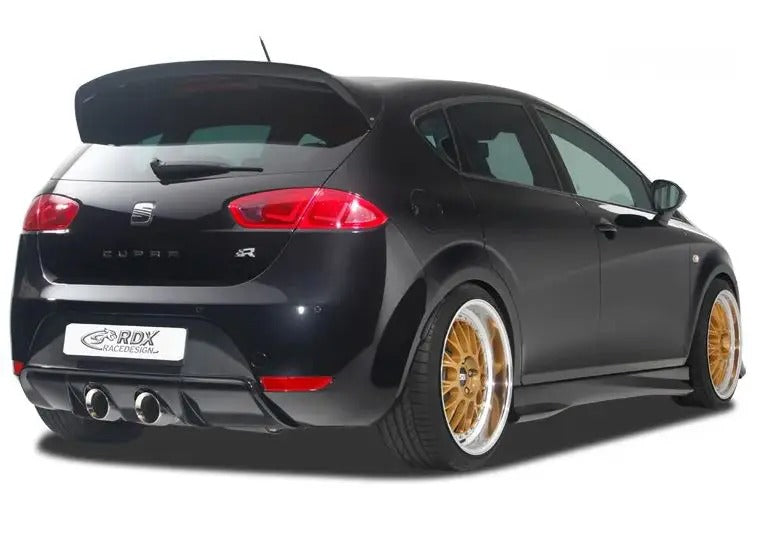 RDX Racedesign, takapuskurin helma 'Diffusor', sopii Seat Leon 1P FR/Cupraan (pakoputki keskellä) (PUR)