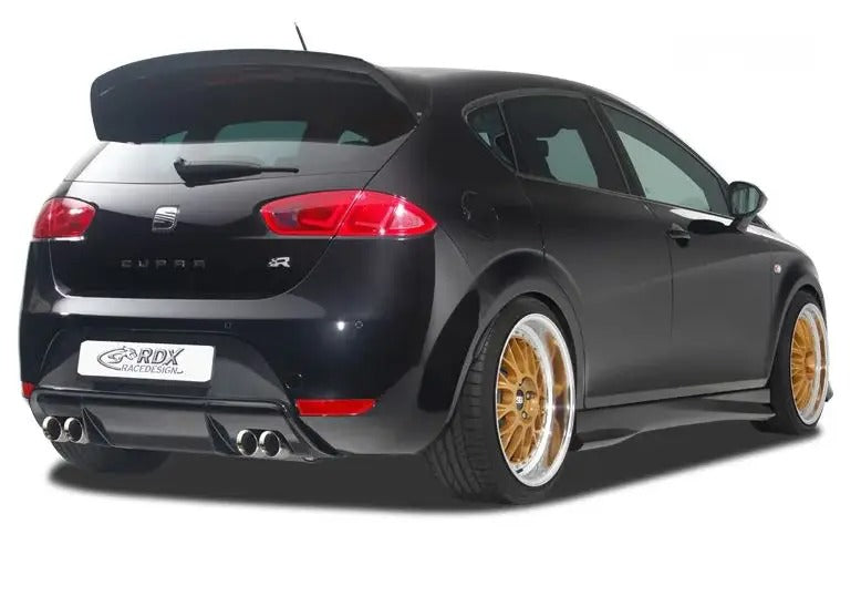RDX Racedesign, takapuskurin helma 'Diffusor', sopii Seat Leon 1P FR/Cupra (pakoputki vasemmalla/oikealla) (PUR)