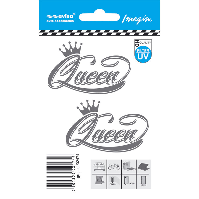 Avisa, Tatuointitarrat, QUEEN, 2 Kpl, 6,3x4cm