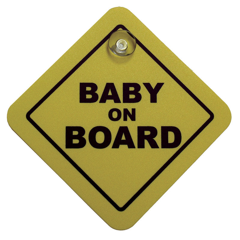Avisa, Baby On Board -tarra - Keltainen - 16x16cm