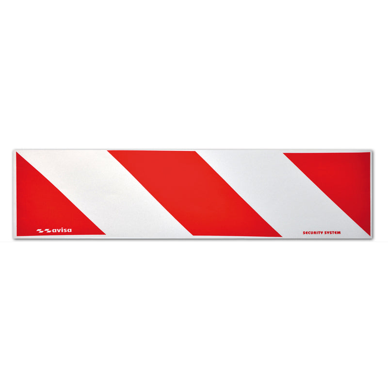 Avisa, heijastavat raidat / tarrat - punainen/valkoinen - 14x50 cm - 2 kpl:n setti