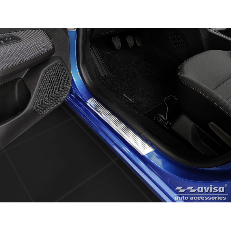 Avisa, Kynnyskotelon suojat, Ruostumaton teräs, sopii Dacia Sandero III 2020- incl. Stepway 'Lines' - 4 osaa
