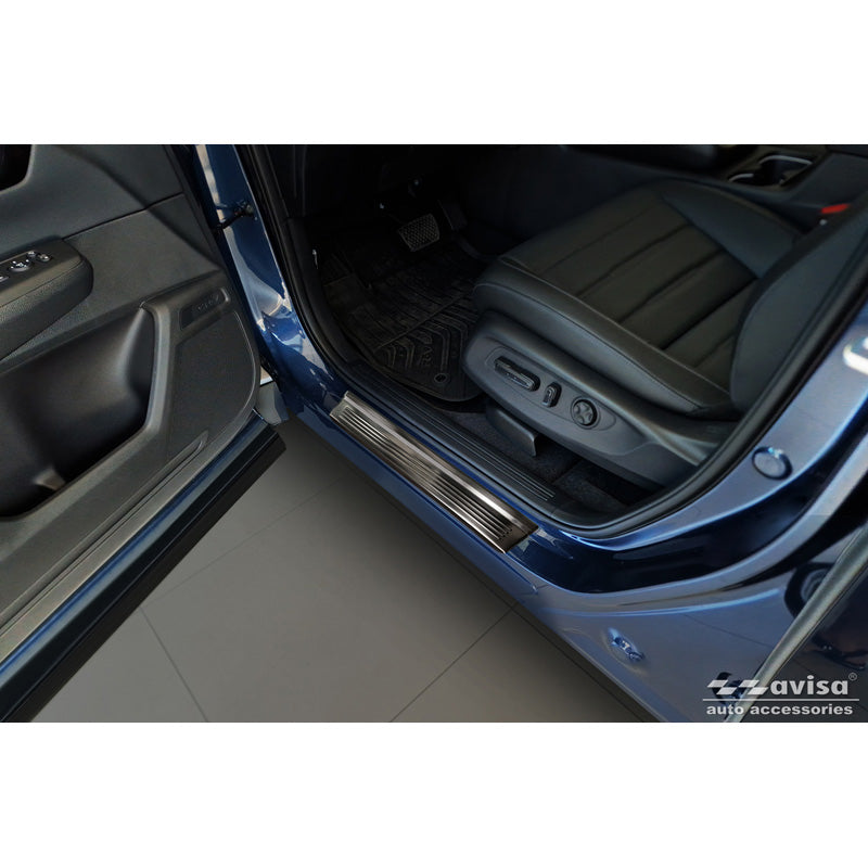 Avisa, Kynnyskotelon suojat, Musta, Ruostumaton teräs, sopii Honda CR-V VI (RS_) 2023- - 'Lines' - 4 osaa