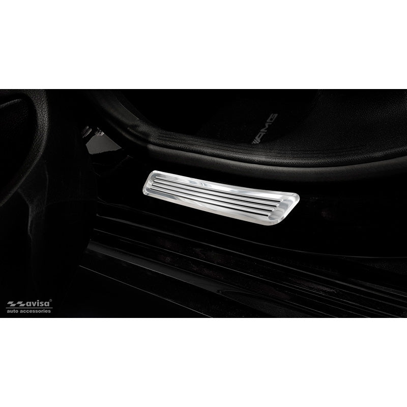 Avisa, kynnyskotelosuojat, ruostumaton teräs, sopii Mercedes C-Class W205 2014-2019 & FL 2019-2021 & W206 2021- 2-osainen (takaovet)