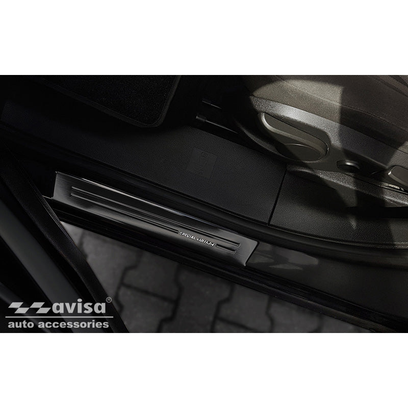Avisa, kynnyskotelosuojat, musta, ruostumaton teräs, sopii Opel Zafira 2012-2019 - 'Special Edition' - 4-osainen