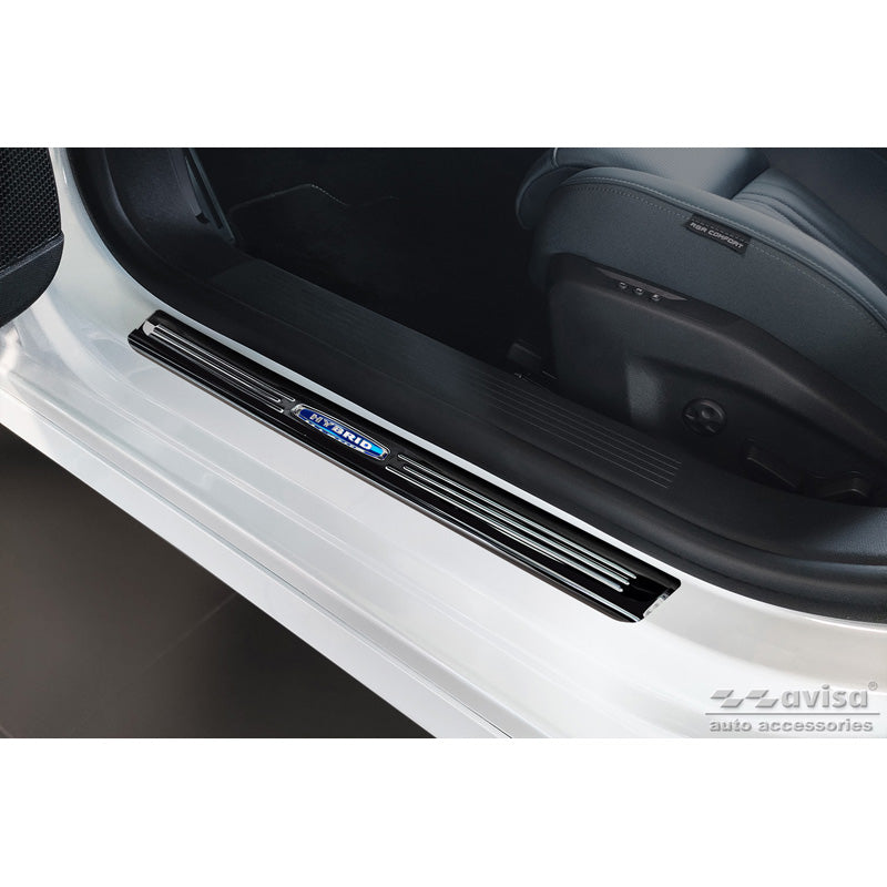 Avisa, kynnysuojat, musta, ruostumatonta terästä, sopii Peugeot 308 III HB & SW 2021- - 'Hybrid' - 4 osaa