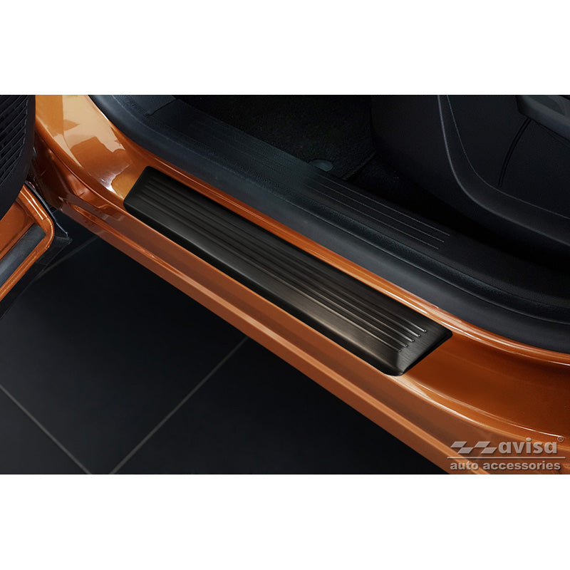 Avisa, kynnyssuojat, musta, ruostumaton teräs, sopii Renault Captur II 2020- & Mitsubishi ASX II 2023- 'Lines' - 4 osaa