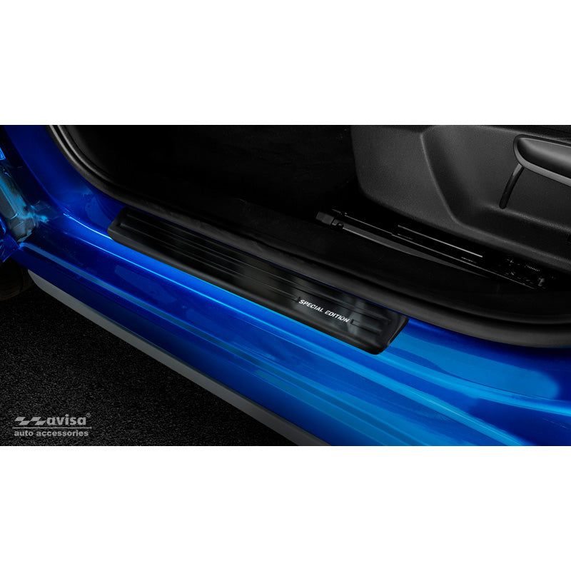 Avisa, kynnyssuojat, musta, ruostumaton teräs, sopii Skoda Kamiq 2019- 'Special Edition' - 4 osaa