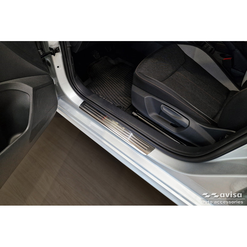 Avisa, kynnyslistat, ruostumaton teräs, sopii malliin Skoda Kamiq (NW4) 2019-2024 & FL 2024-, 'Lines' – 4 osaa