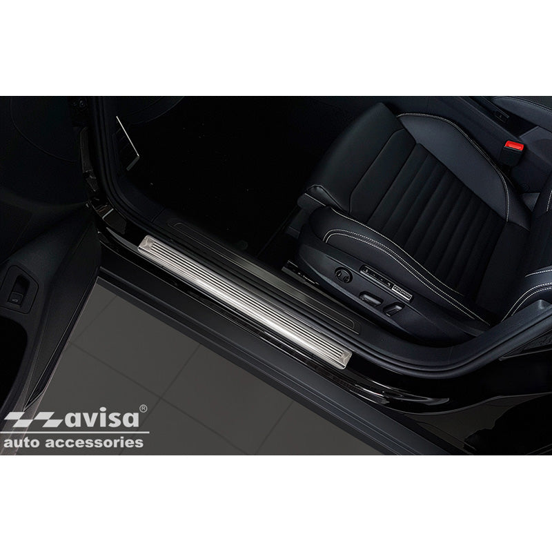 Avisa, Kynnyslistasuojat, ruostumaton teräs, sopii Volkswagen Passat 3G Sedan/Variant 2014-2023 - 'Lines' - 4-osainen