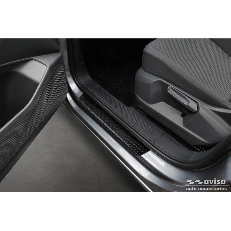 Avisa, Instegsskydd, aluminium, passar till Volkswagen Caddy V 2020-, 'Räfflad plåt' – 2 st. svart
