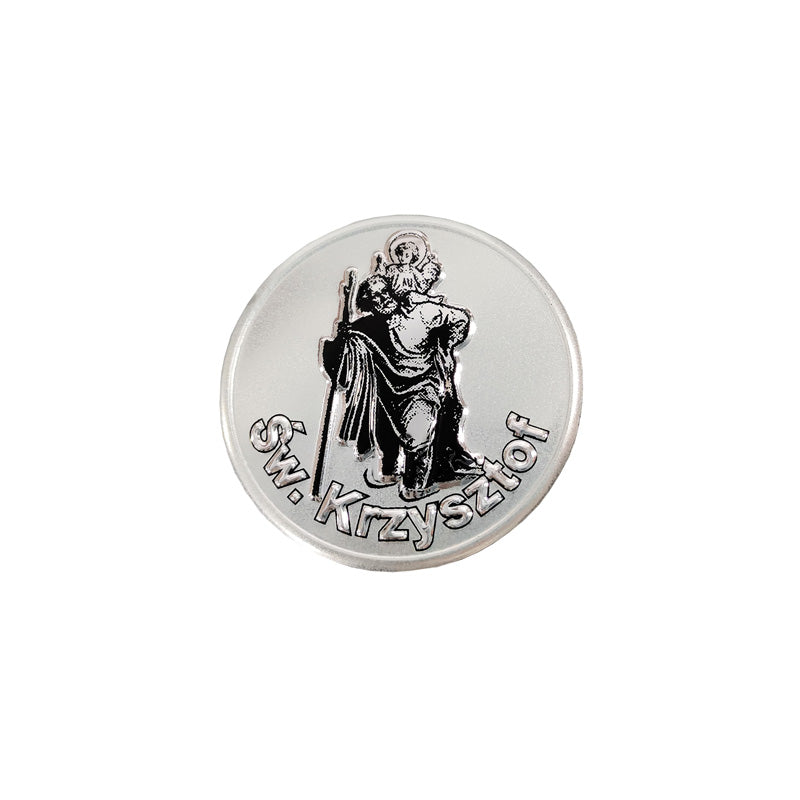 Avisa, Alumiiniembleemi/Logo, Pyhä Kristoforos, Ø4,7cm