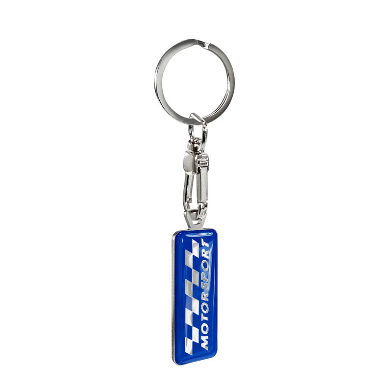 Avisa, ruostumattomasta teräksestä valmistettu avainnauha - 'Motorsport' sininen - 1,3x5,3cm