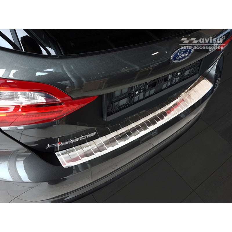 Avisa, takapuskurinsuoja, ruostumatonta terästä, sopii Ford Fiësta MK8 2017- 'Ribs'