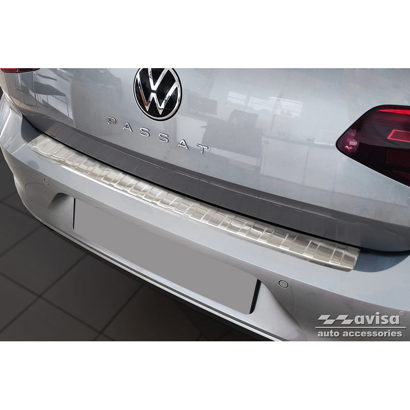 Avisa, takapuskurin suoja, ruostumatonta terästä, sopii Volkswagen Passat Sedan 2014-2019 & FL 2019-2023 'Ribs'