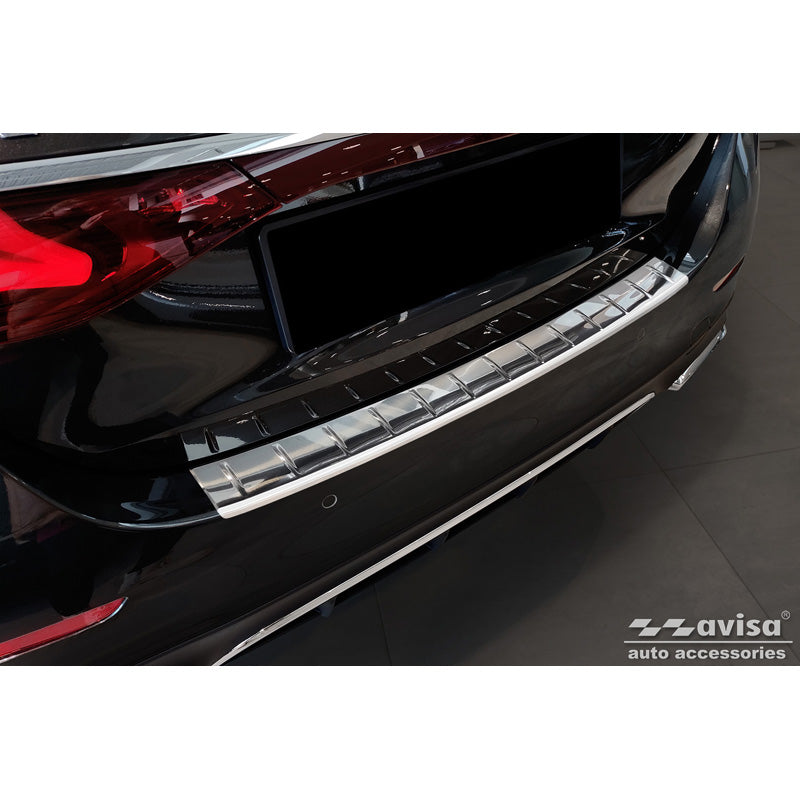 Avisa, takapuskurin suoja, ruostumatonta terästä, sopii Mercedes E-Class W214 Sedan 2023- 'Ribs'