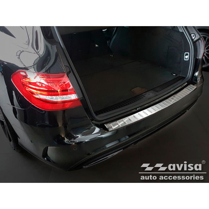 Avisa, takapuskurin suoja, ruostumatonta terästä, sopii Mercedes C-Class W205 farmari 2014-2021 'Ribs'