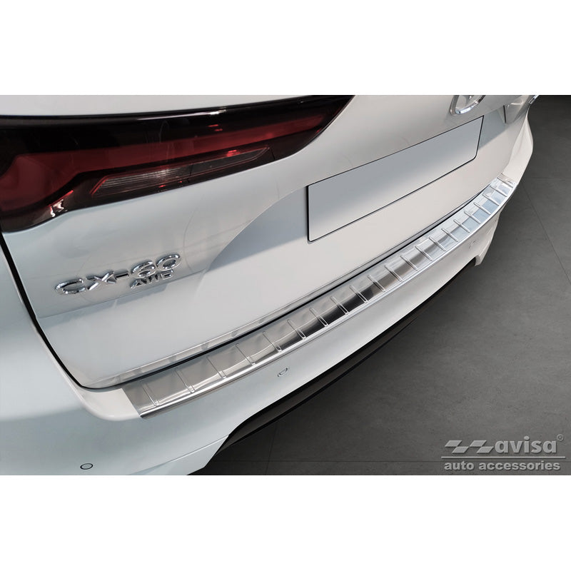Avisa, takapuskurin suoja, ruostumatonta terästä, sopii Mazda CX-60 (KH) 2022- 'Ribs'