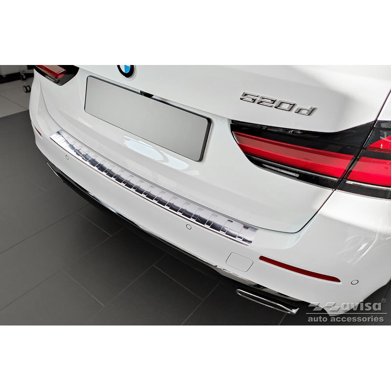 Avisa, Bakre stötfångarskydd, Rostfritt stål, passar BMW 5-serie G31 Touring Facelift 2020- exkl. M-Sport "Revben"