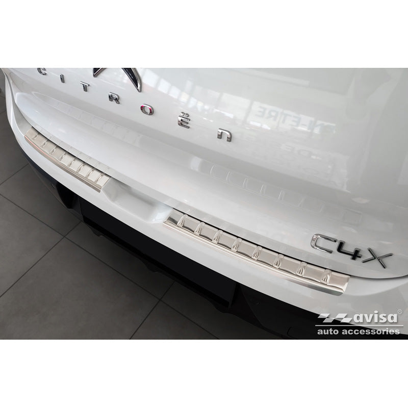 Avisa, takapuskurin suoja, ruostumatonta terästä, sopii Citroën C4 X 2023- 'Ribs' (2-osainen)