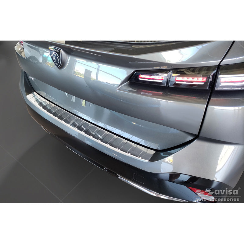 Avisa, takapuskurin suoja, ruostumaton teräs, sopii Peugeot 308 II SW 2013-2017 & Facelift 2017-2021 'Uurteet'