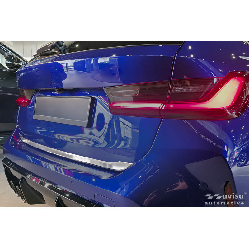 Avisa, takaluukun verhoilu, harjattu ruostumaton teräs, sopii BMW 3-Serie Touring (G21) M-Sport Facelift (2022-)