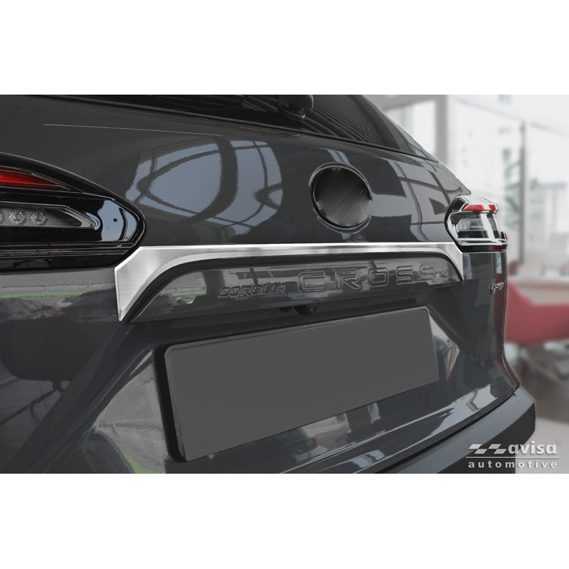 Avisa, takaluukun verhoilu, harjattu ruostumaton teräs, sopii Toyota Corolla Cross (2020-2025) & Facelift (2025-)