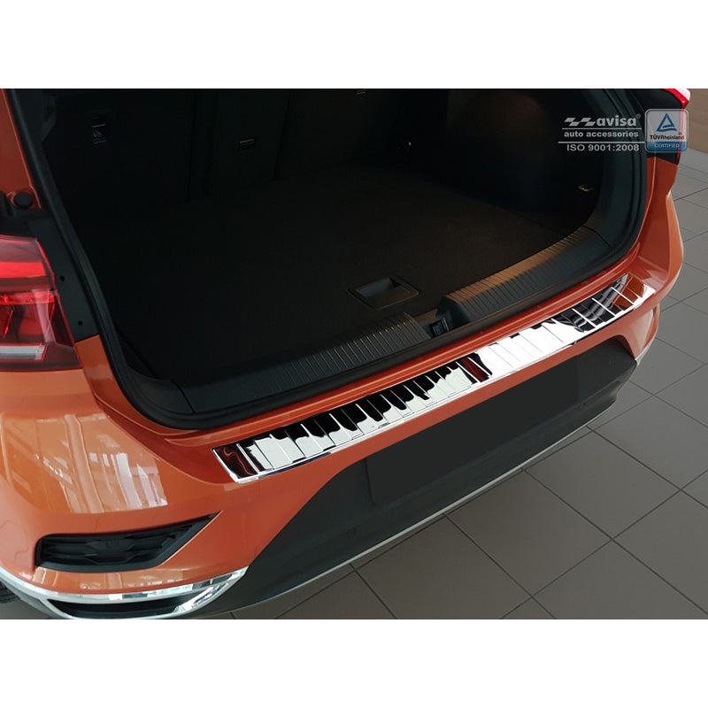 Avisa, takapuskurin suoja, kiillotettu, ruostumaton teräs, sopii Volkswagen T-Roc 2017-2022 & Facelift 2022- sis. Cabrio - 'Uurteet'