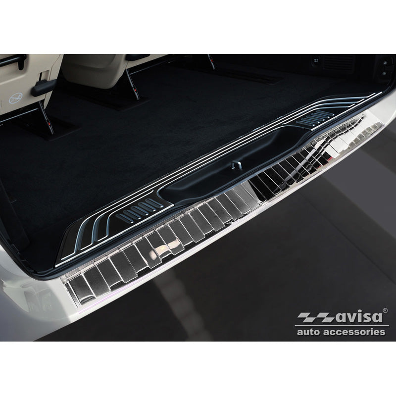 Avisa, takapuskurin suoja, kiillotettu, ruostumaton teräs, sopii Mercedes Vito / V-Class 2014-2019 & Facelift 2019- 'Uurteet' 'XL'