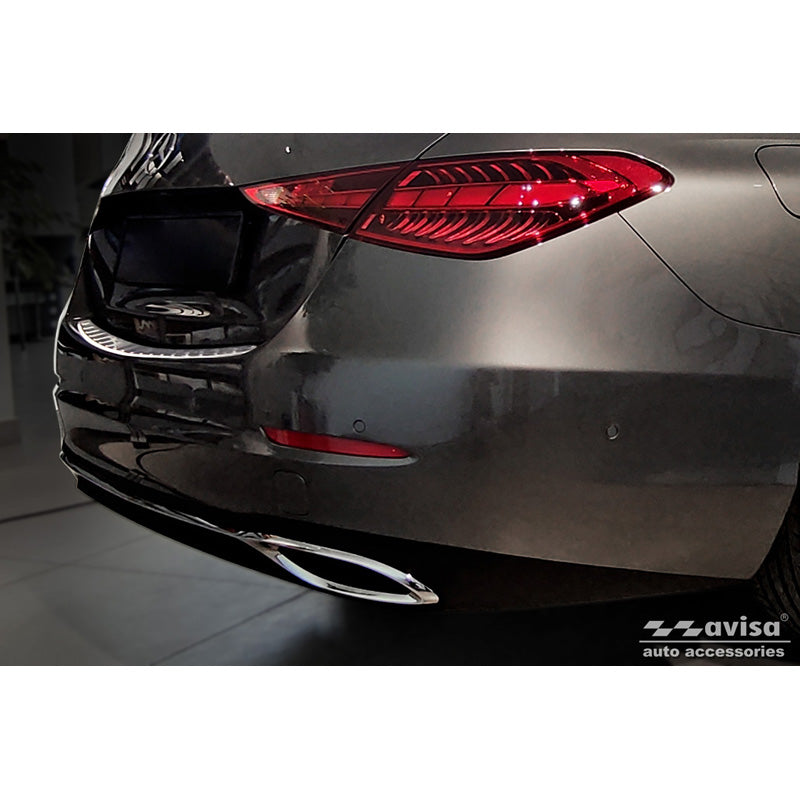 Avisa, takapuskurin suoja, kiillotettu, ruostumaton teräs, sopii Mercedes C-Class Sedan (W206) 2021- 'Ribs'