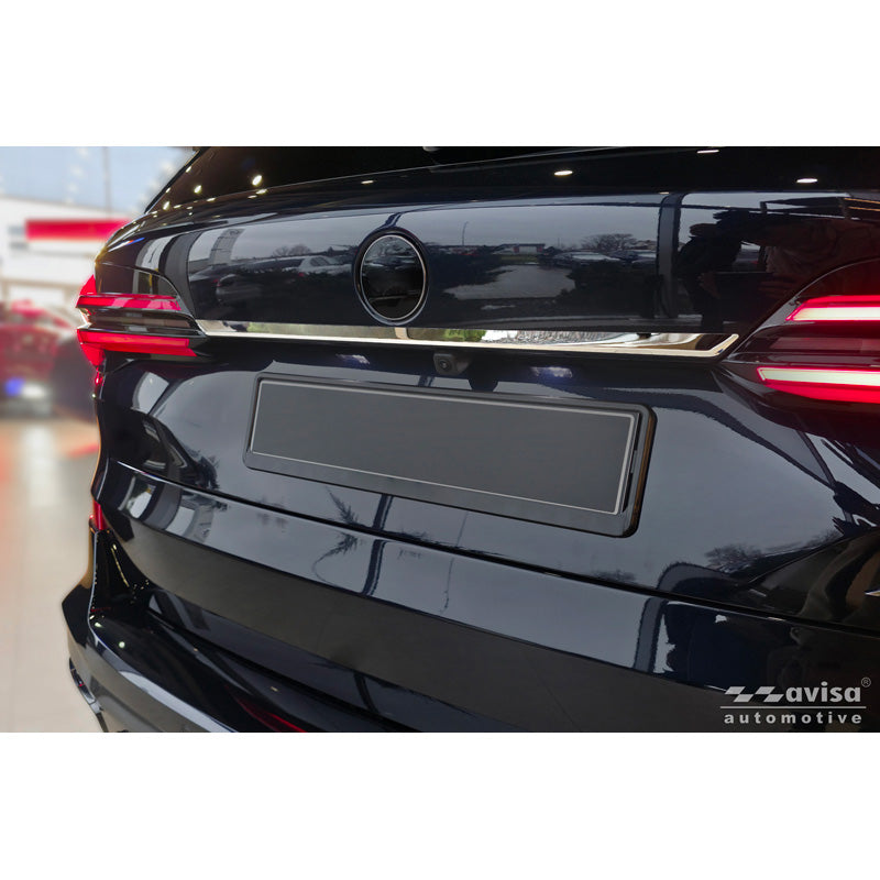 Avisa, kromattu viimeistely takaluukun reunasuojus, ruostumatonta terästä, sopii BMW X5 IV:ään (G05) M-Sport (2018-2023) & Facelift (2023-)