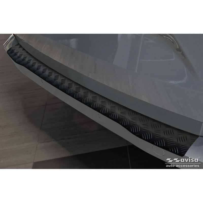 Avisa, Bakre stötfångarskydd, Mattsvart aluminium, Passar till Ford Tourneo Custom II (V710) 2023-, 'Räfflad plåt'