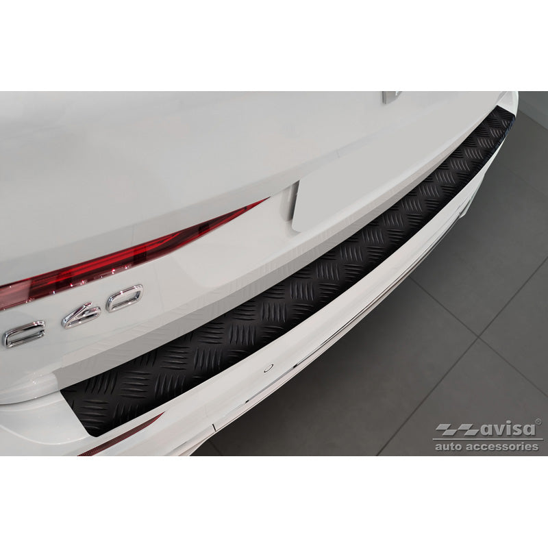 Avisa, takapuskurin suoja, mattamusta, alumiini, sopii Volvo XC60 II 2017-2021 & FL 2021- sis. R-Design 'Uurrettu levy'