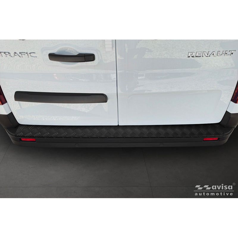 Avisa, takapuskurin suoja, mattamusta alumiini, pidempi versio, sopii Renault Trafic III (2014-), Nissan NV300 (2014-), Opel Vivaro (2014-2019) & Fiat Talento (2016-2021)
