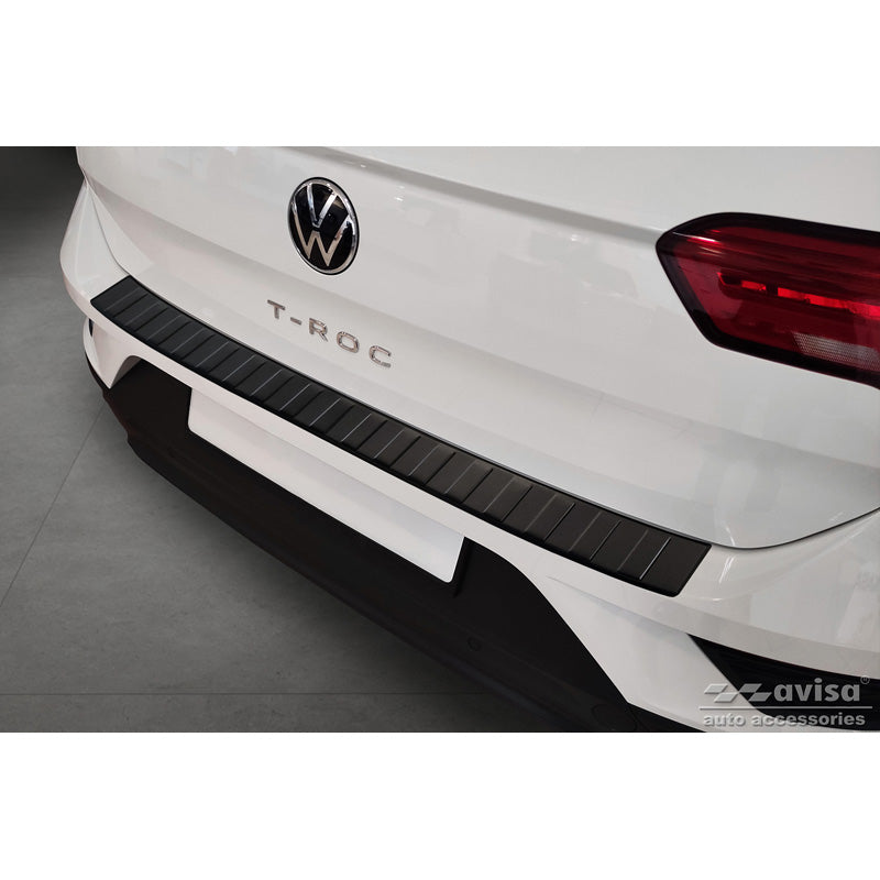 Avisa, takapuskurin suoja, mattamusta, ruostumaton teräs, sopii Volkswagen T-Roc 2017-2022 & Facelift 2022- incl. Cabrio 'Ribs'