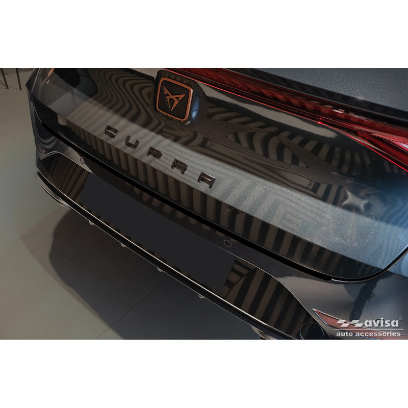 Avisa, takapuskurin suoja, mattamusta, ruostumaton teräs, sopii Seat Leon Sportstourer incl. FR / Cupra Leon Sportstourer 2020-2024 & Facelift 2024- 'Ribs'