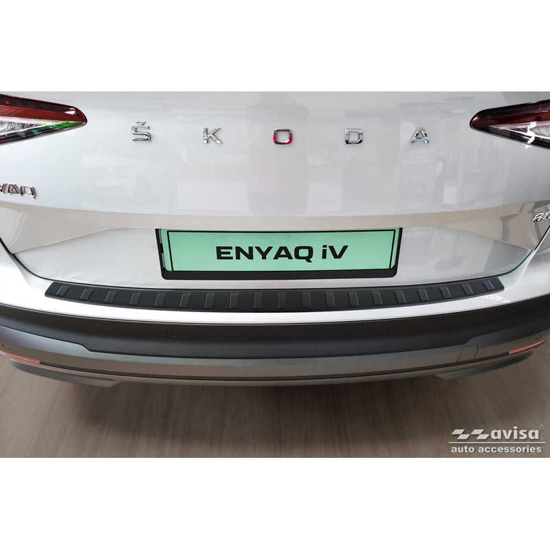 Avisa, takapuskurin suoja, ruostumaton teräs, mattamusta, sopii Skoda Enyaq iV / Enyaq Coupe iV 2022-, 'Rivat'