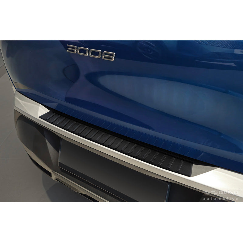 Avisa, Bakre stötfångarskydd, Matt Svart Rostfritt Stål, Passar till Peugeot 3008 III (2024-), 'Ribs'