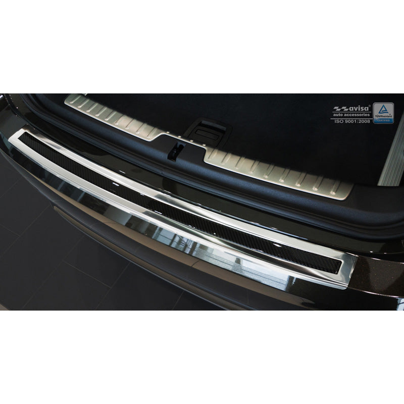 Avisa, takapuskurin suoja, DeLuxe, ruostumaton teräs, sopii BMW X6 F16 2014-2019 kromi/musta hiilikuitu, ei M-Package