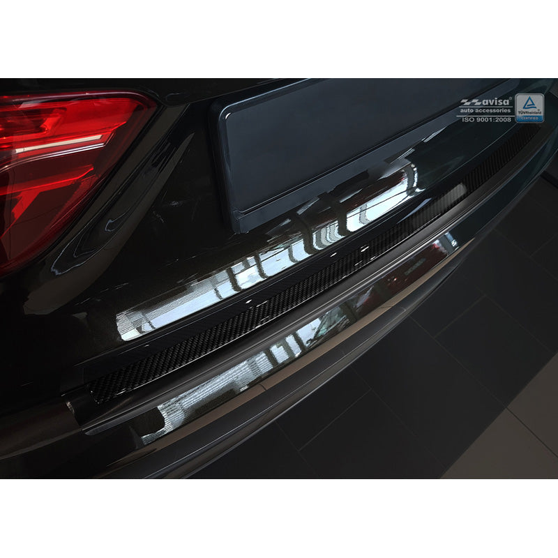 Avisa, takapuskurin suoja, DeLuxe, ruostumaton teräs, sopii BMW X6 F16 2014-2019
musta/musta hiilikuitu  ei M-Package