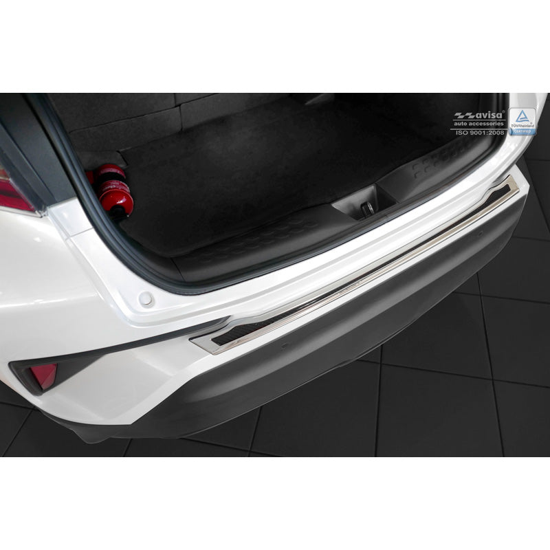 Avisa, takapuskurinsuoja, DeLuxe, ruostumaton teräs, sopii Toyota C-HR 2016-2019 & Facelift 2019-2023 Kromi/Musta hiilikuitu