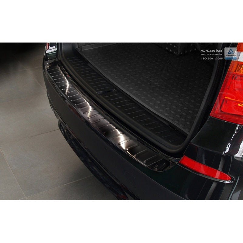 Avisa, takapuskurinsuoja, Musta, ruostumaton teräs, sopii BMW X3 F25 2010-2014 incl. M-Sport 'Ribs'