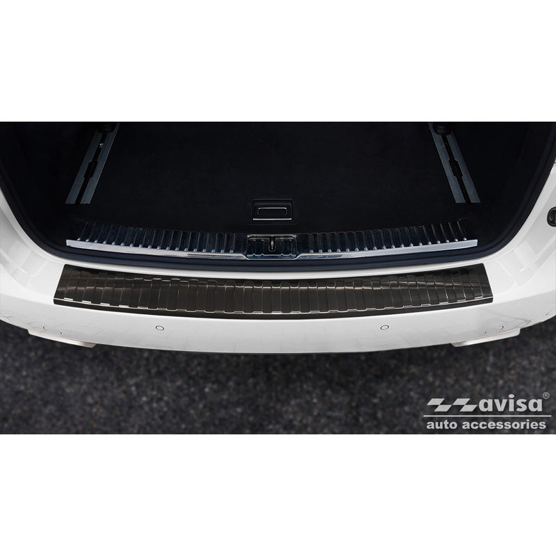 Avisa, Bakre stötfångarskydd, Svart, Rostfritt stål, passar Porsche Cayenne II 2010-2014 & FL 2014- 'Revben'