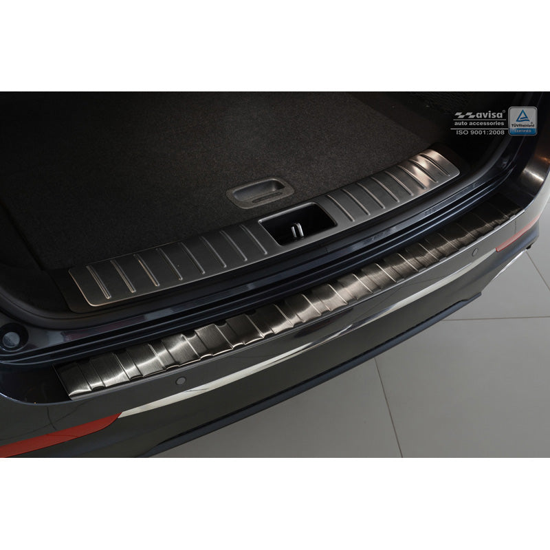 Avisa, takapuskurin suoja, musta, ruostumatonta terästä, sopii Kia Optima Combi 2016- 'Ribs'