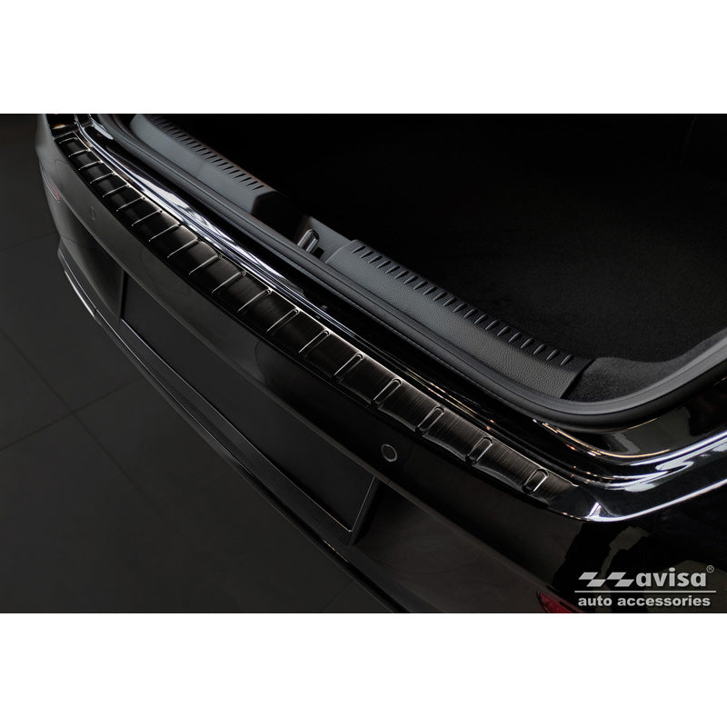 Avisa, takapuskurin suoja, musta, ruostumatonta terästä, sopii Mercedes CLA II (X118) Shooting Brake 2019- 'Ribs'