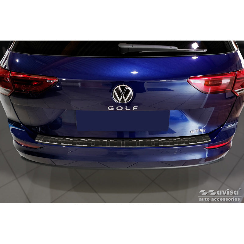 Avisa, takapuskurin suoja, musta, ruostumaton teräs, sopii Volkswagen Golf VIII Variant 2020-2024 & FL 2024- 'Ribs'