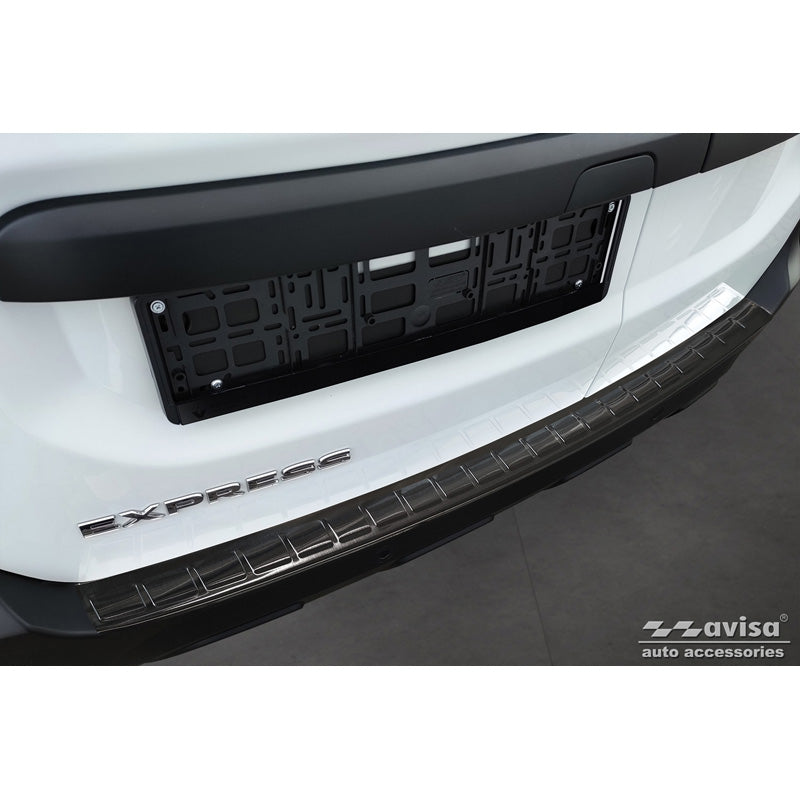 Avisa, takapuskurin suoja, musta, ruostumaton teräs, sopii Renault Express Furgon 2021- 'Ribs'