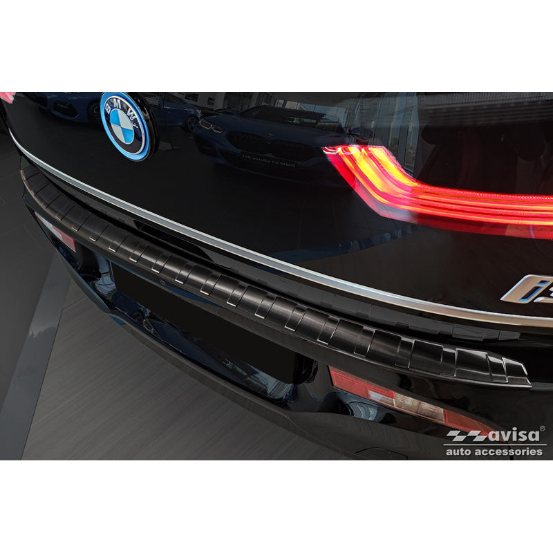 Avisa, takapuskurin suoja, musta, ruostumaton teräs, sopii BMW i3 (i01) Facelift 2017- 'Ribs'