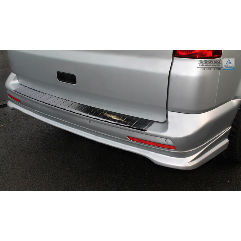 Avisa, takapuskurin suoja, musta, ruostumaton teräs, sopii VW Transporter T5 2003-2015 (all) & T6 2015- / FL 2019- (takaovilla) 'Ribs'