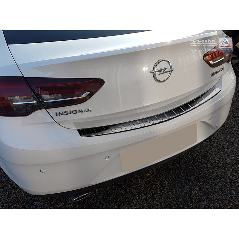 Avisa, takapuskurin suoja, musta, ruostumatonta terästä, sopii Opel Insignia Grand Sport 5-ovinen 2017-2020 & FL 2020- 'Ribs'